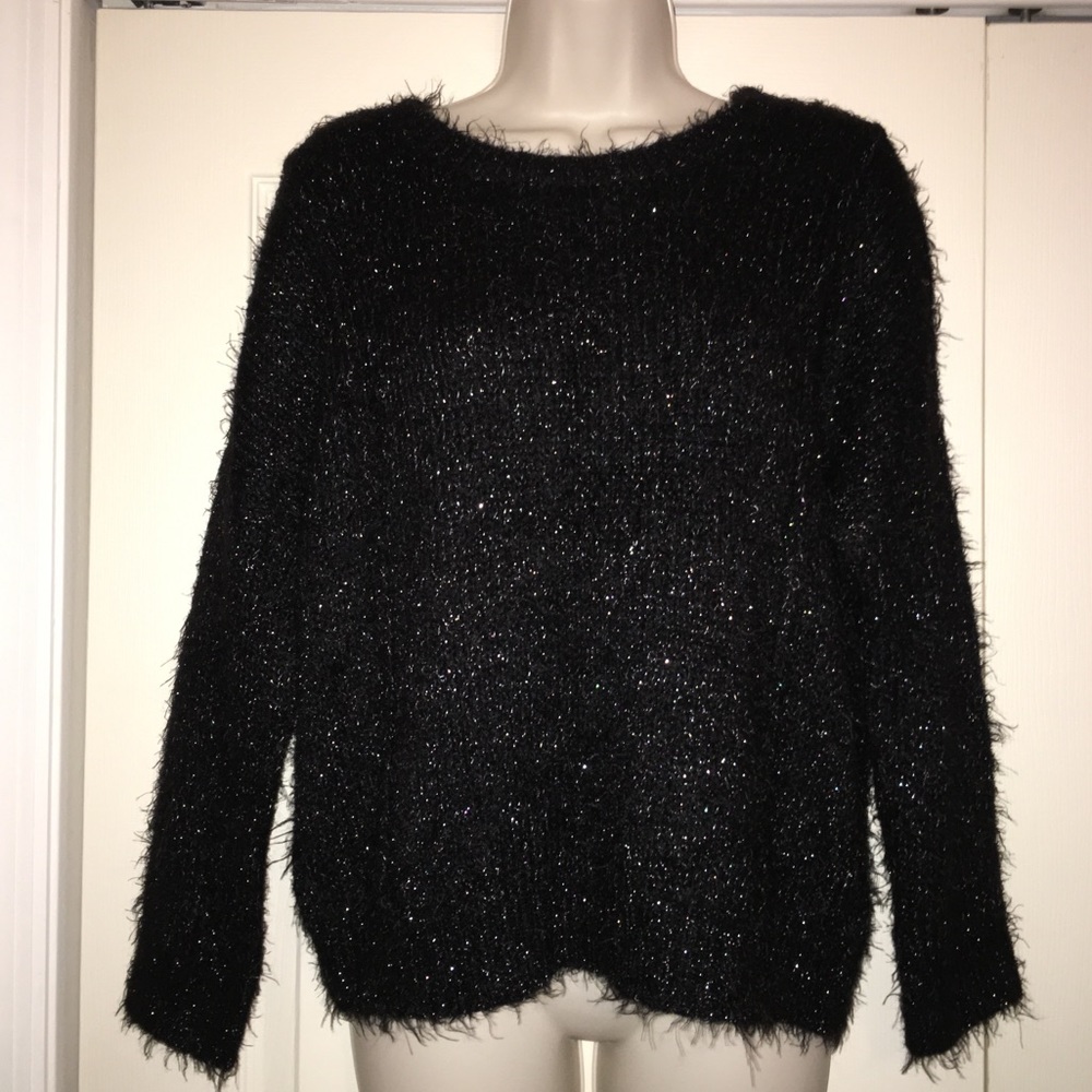 SOLD! Jennifer Lopez Black Metallic Sweater Size S